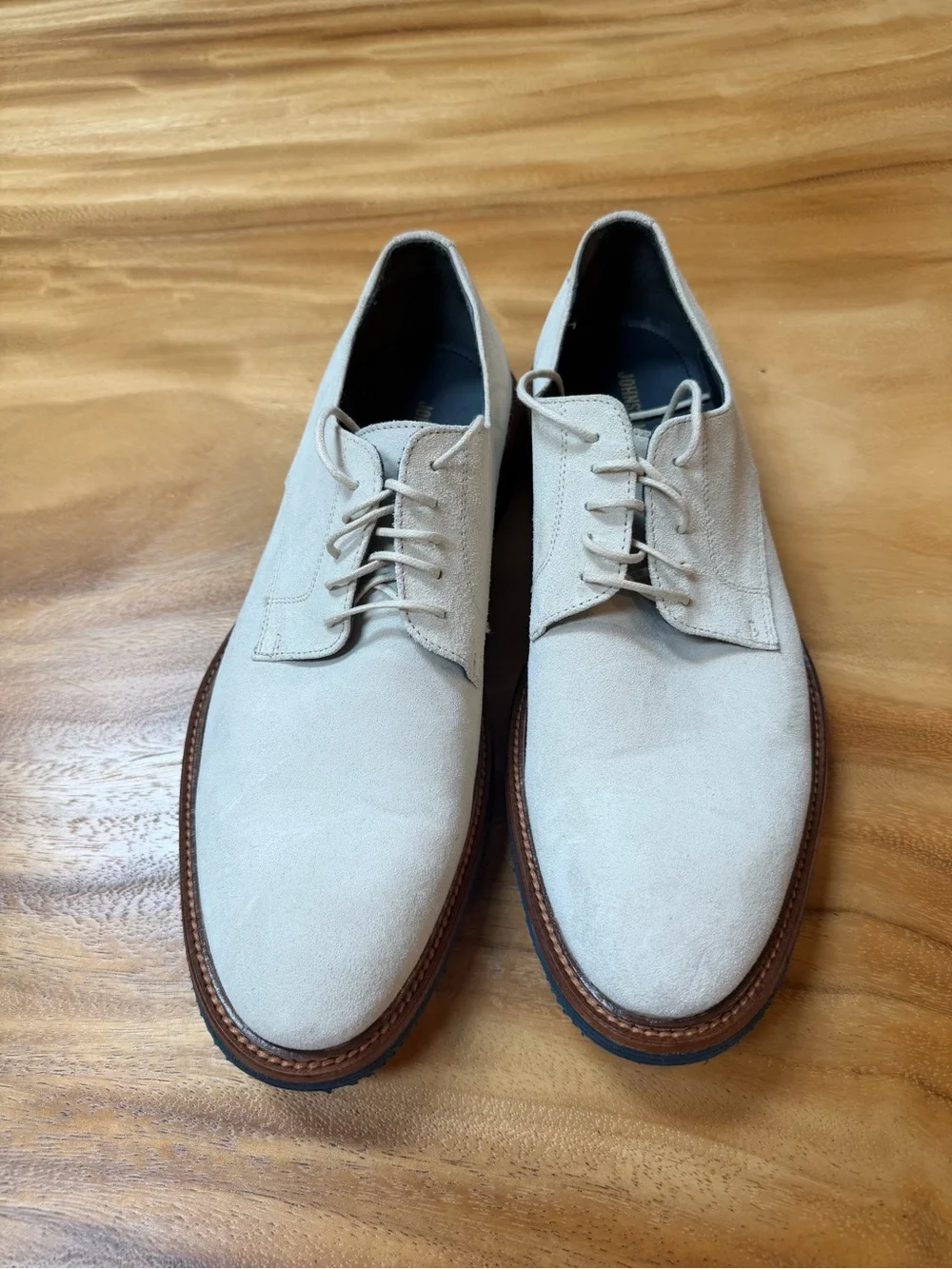 Johnston & Murphy Beige Suede Derby Shoes